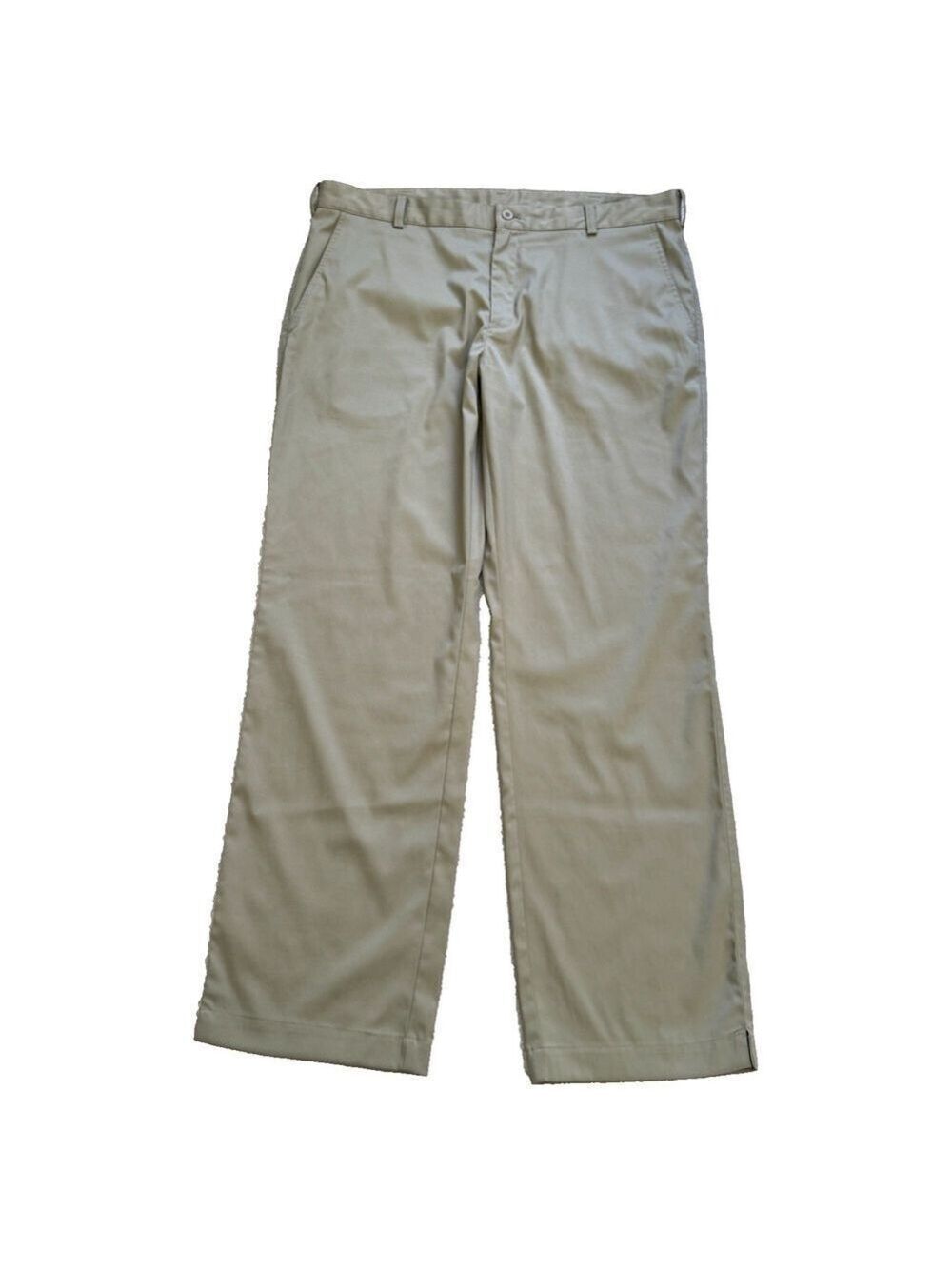 Nike Golf Pants Mens 38x32 Dri Fit Flat Front Khaki Beige Stretch